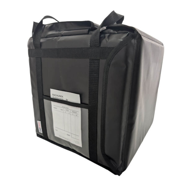 Torba termiczna Deliterm 30 cm – widok z boku Torba termiczna Deliterm 30 cm – widok z boku, kieszeń na rachunki
